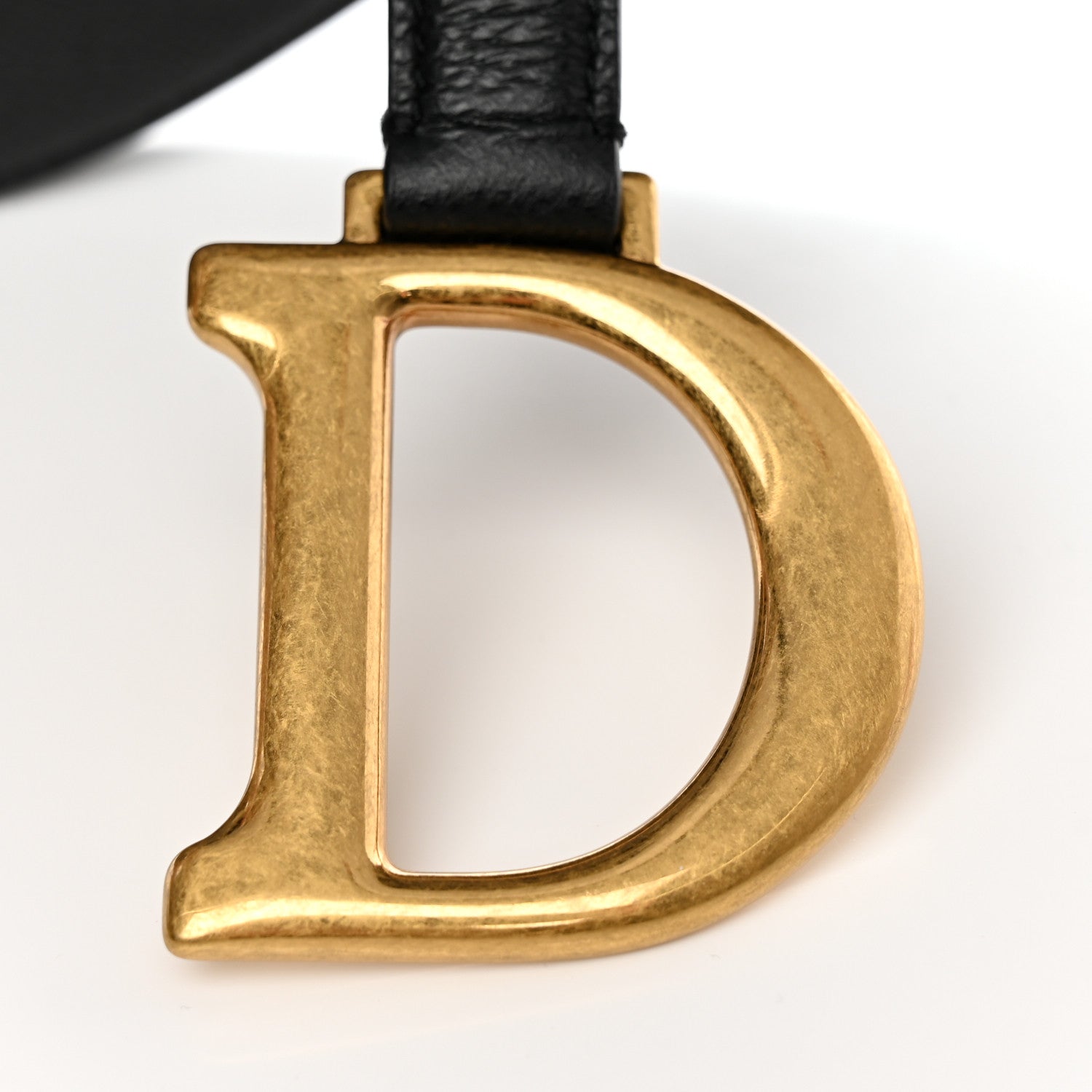 Christian Dior Grained Calfskin Saddle Bag Black 12 of 13