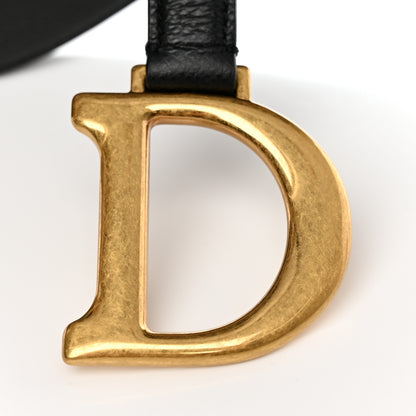 Christian Dior Grained Calfskin Saddle Bag Black 12 of 13