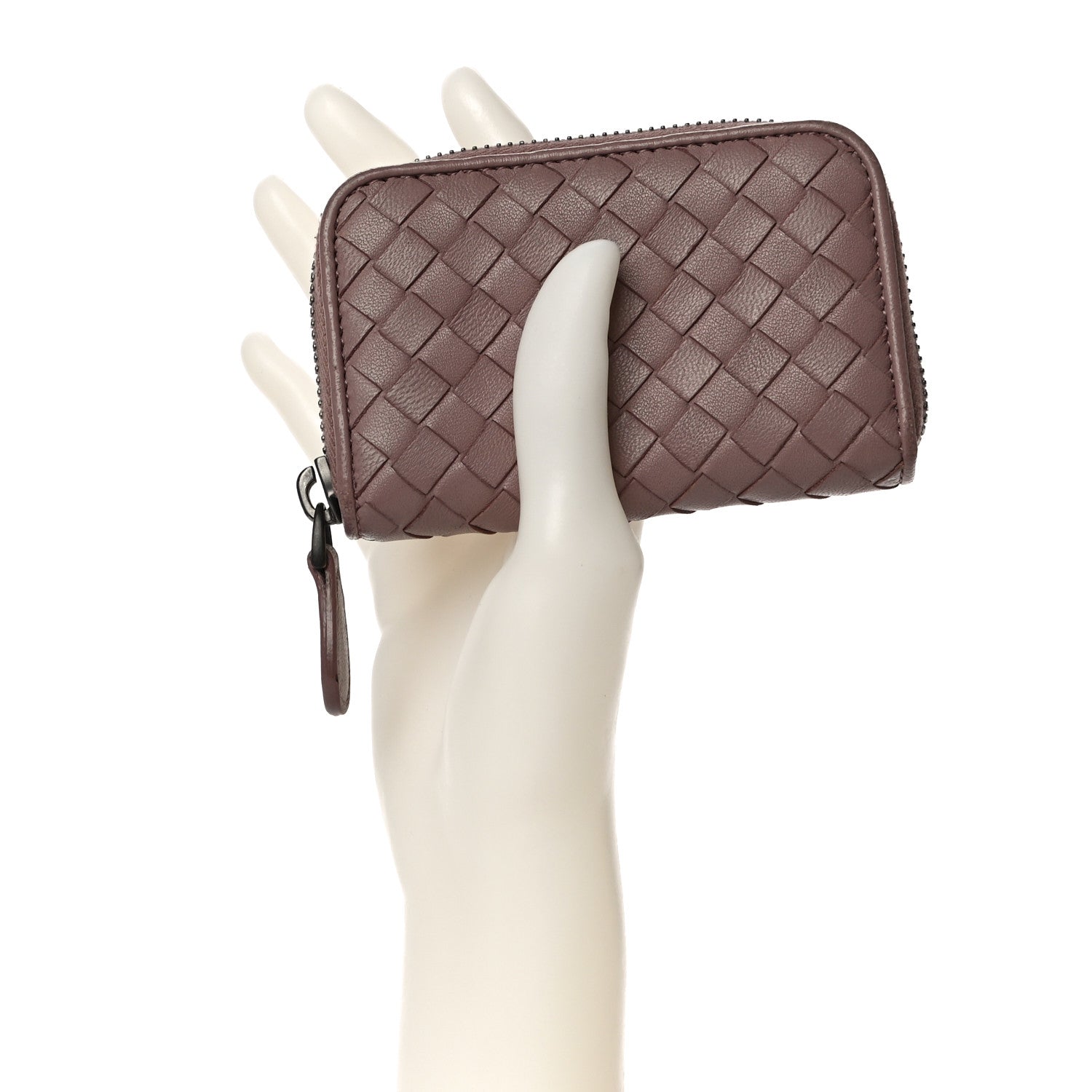 Bottega Veneta Nappa Intrecciato Zip Around Coin Purse Truffle 2 of 8