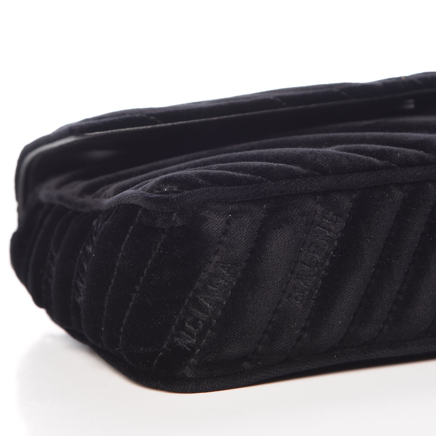 Balenciaga Velvet Logo Matelasse BB Chain Wallet Black 5 of 11