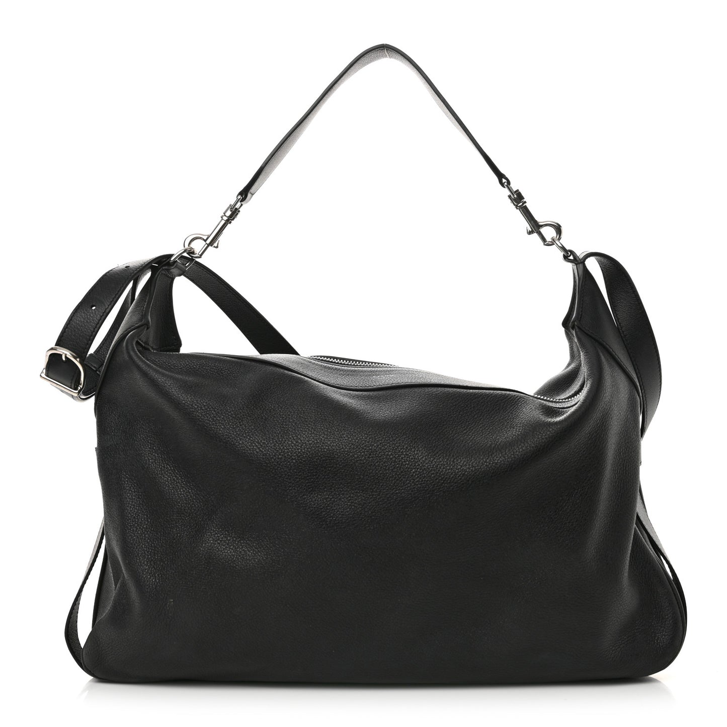 Supple Calfskin Weekend Romy Shoulder Bag Black