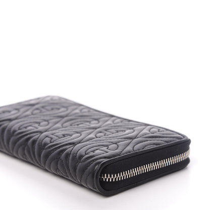 Gucci Calfskin G Rhombus Quilted Zip Around Wallet Black 8 of 9