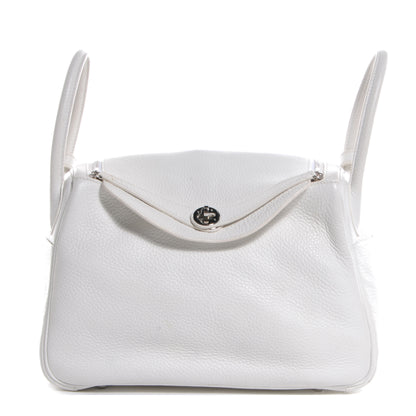 Hermes Taurillon Clemence Lindy 30 White 1 of 9