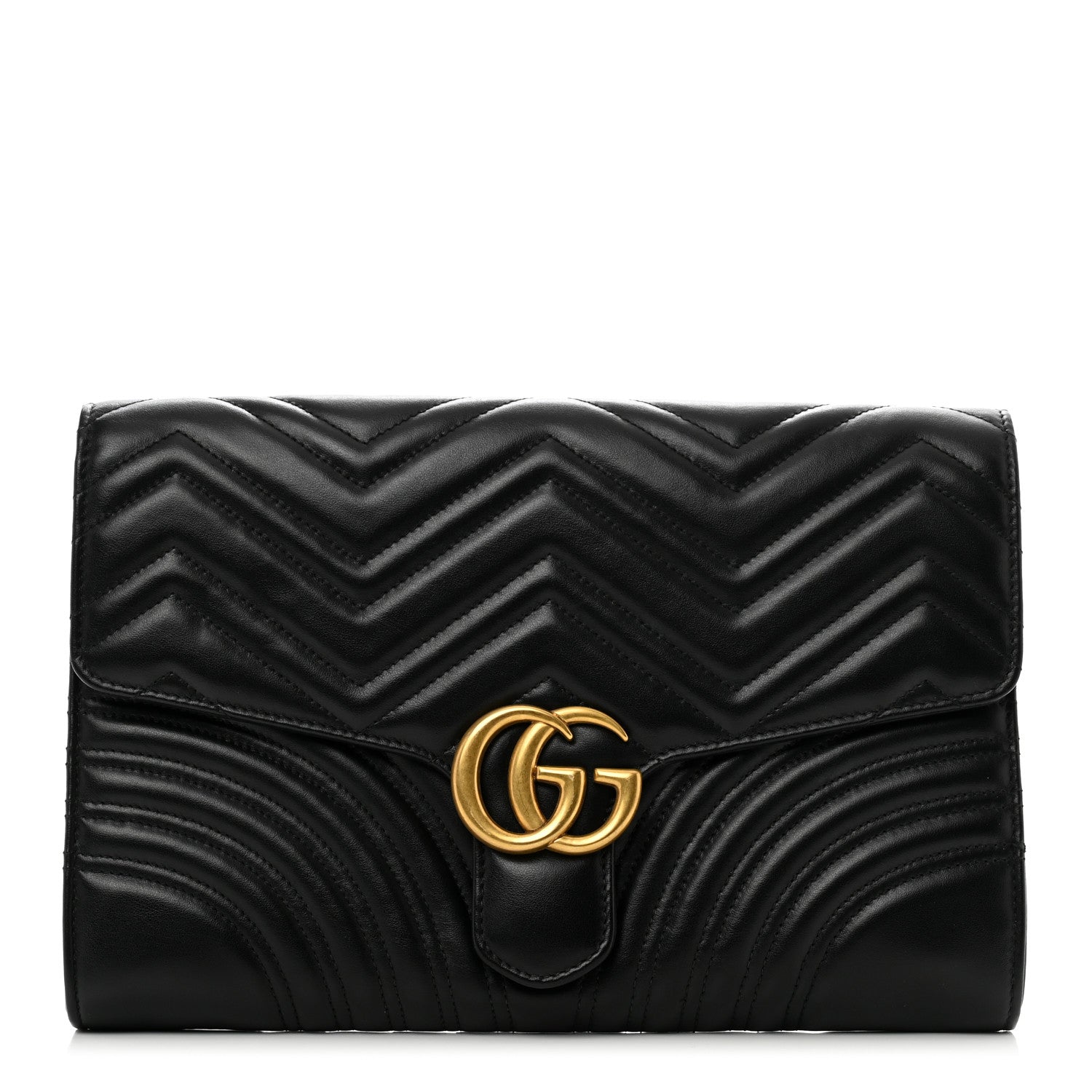 Gucci Calfskin Matelasse GG Marmont Clutch Black 1 of 10