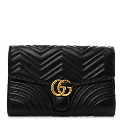 Gucci Calfskin Matelasse GG Marmont Clutch Black 1 of 10