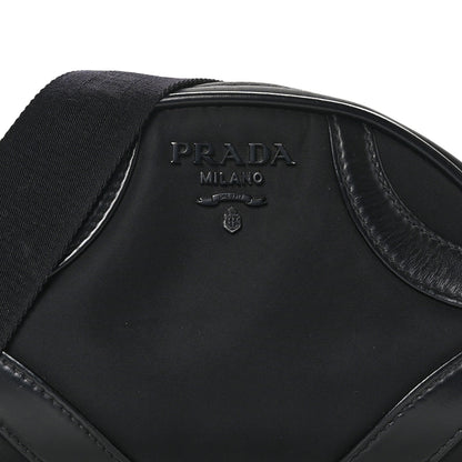 Prada Nylon Soft Calfskin Bowling Crossbody Bag Black 7 of 9
