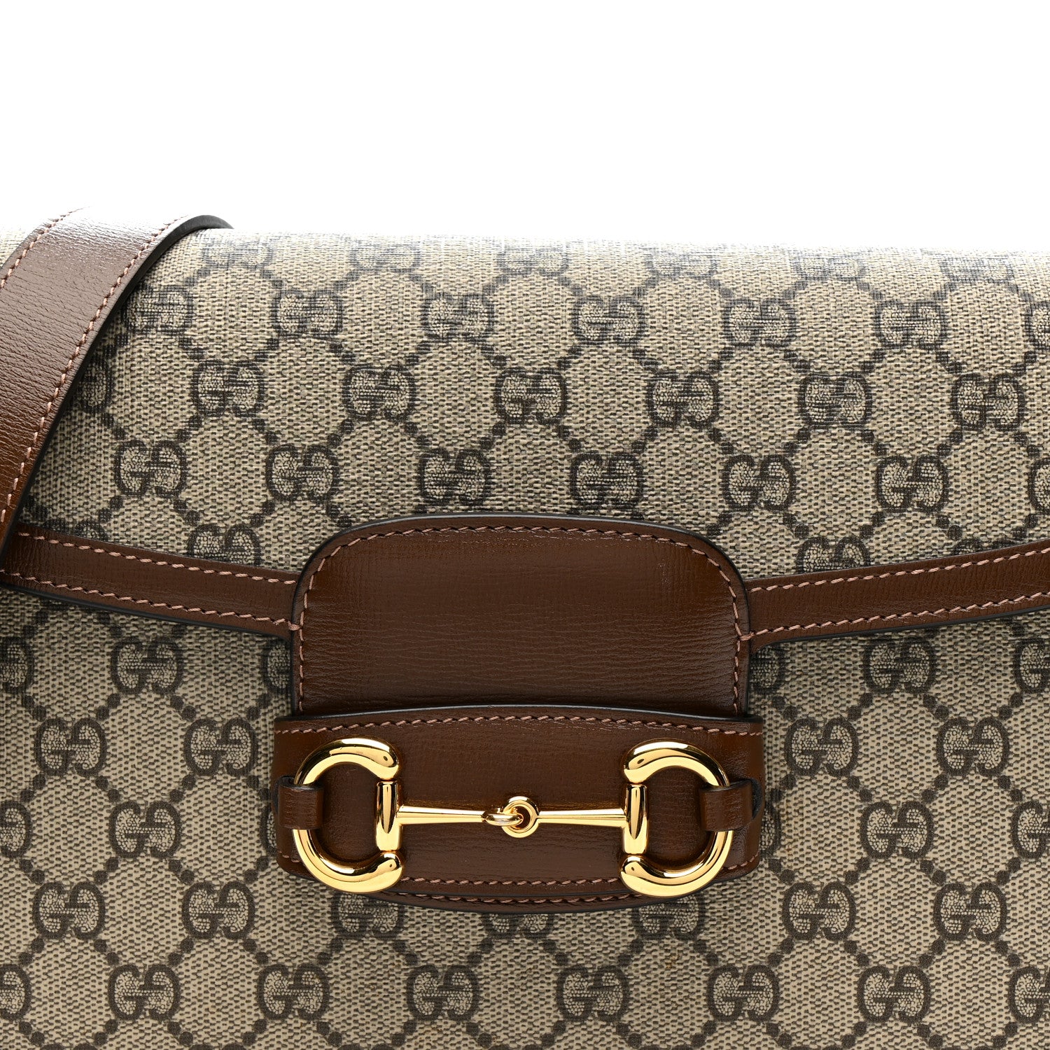 Gucci GG Supreme Monogram Horsebit 1955 Shoulder Bag Beige Brown Sugar 9 of 13
