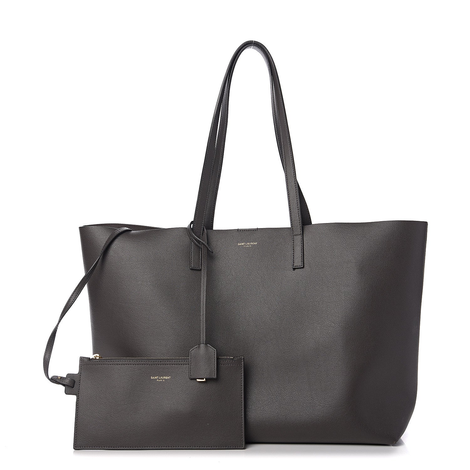 Saint Laurent Calfskin Large Shopping Tote Earth 1 of 9