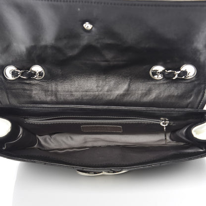 Chanel Lambskin Quilted Flap Black White 5 of 18
