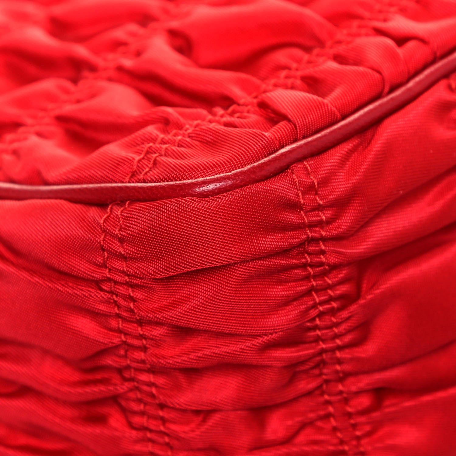 Prada Tessuto Nylon Gaufre Shoulder Bag Rosso 10 of 11