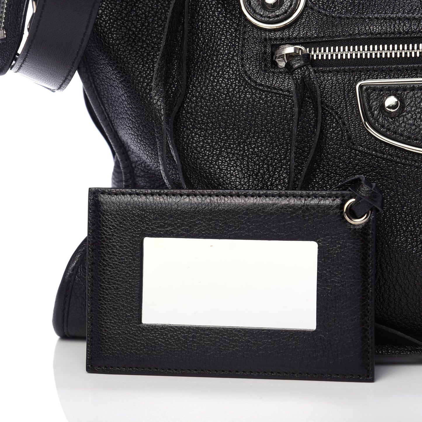 Chevre Silver Metallic Edge Hardware City Black