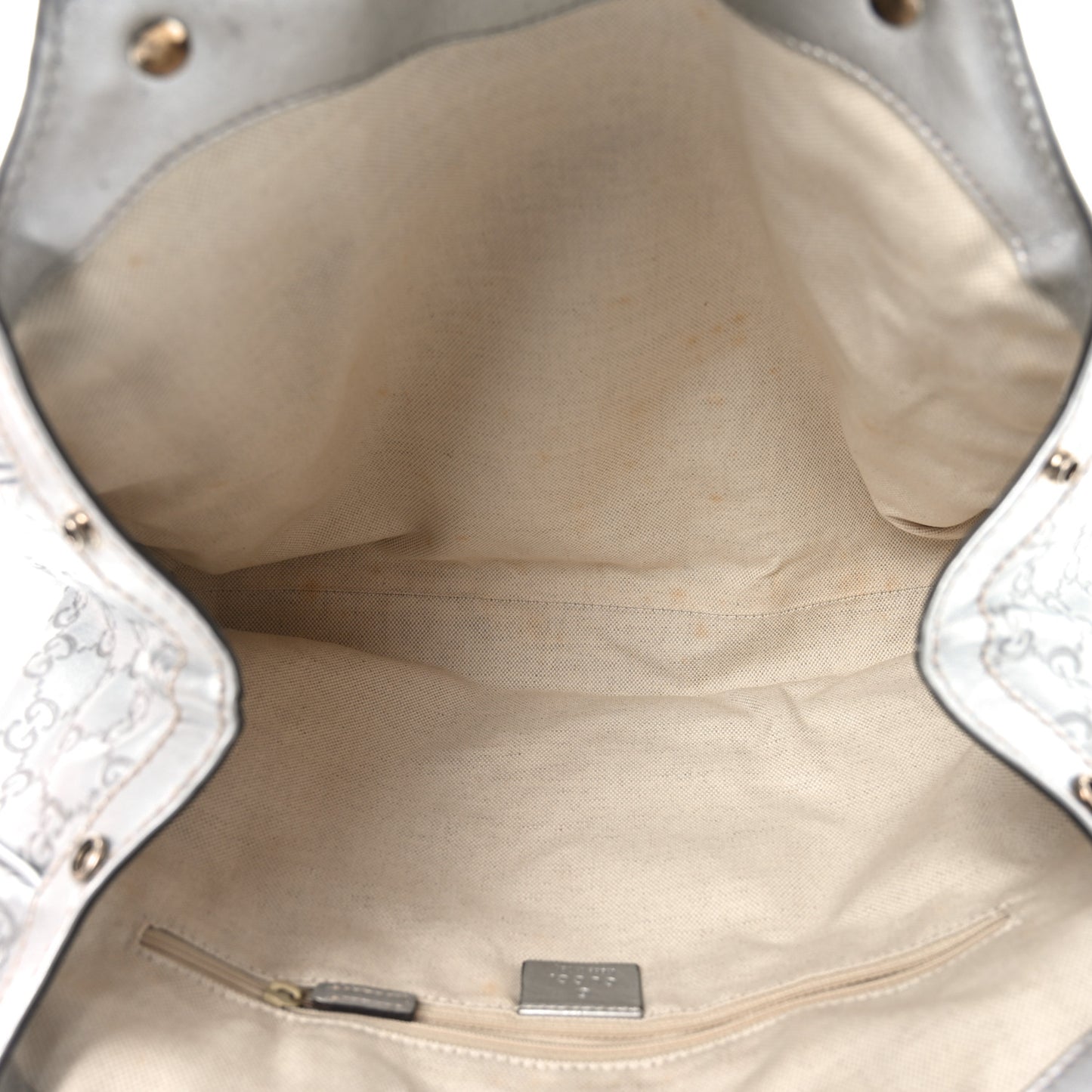 Guccissima Medium Sukey Tote Silver