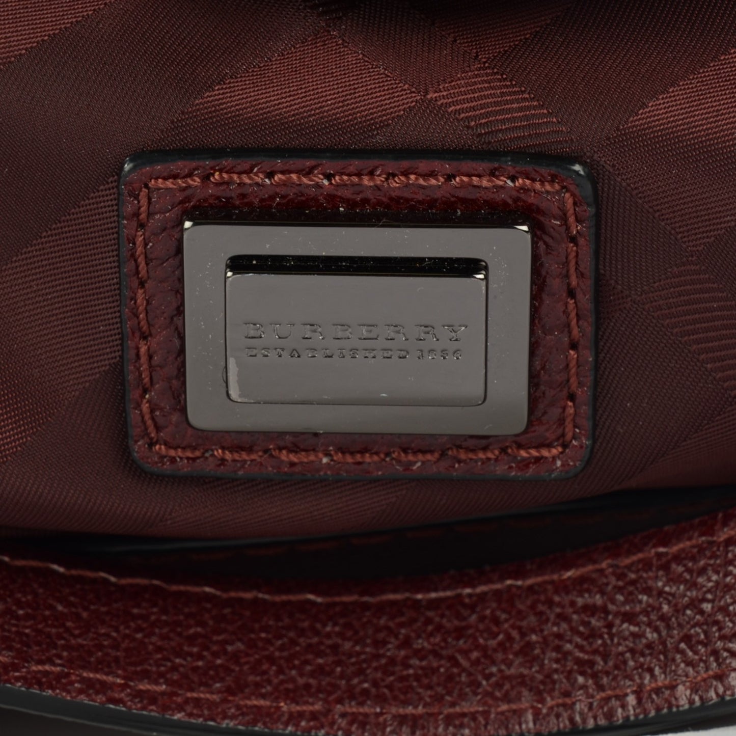 Bordeaux Canvas Check Large Tote
