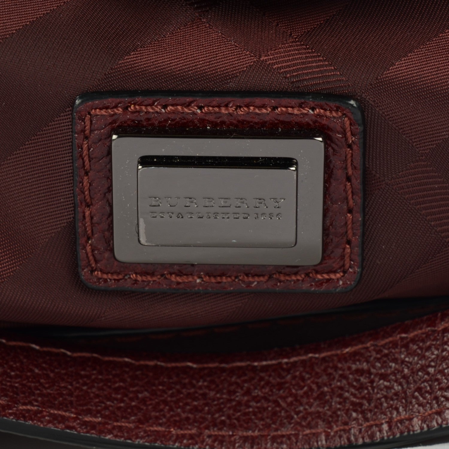 Burberry Bordeaux Canvas Check Large Tote 8 of 10