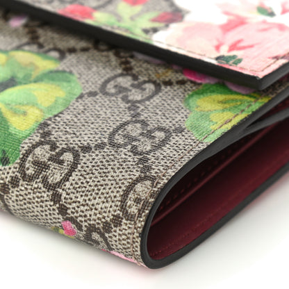 Gucci GG Supreme Monogram Blooms French Flap Wallet Beige Multicolor Dry Rose 10 of 12
