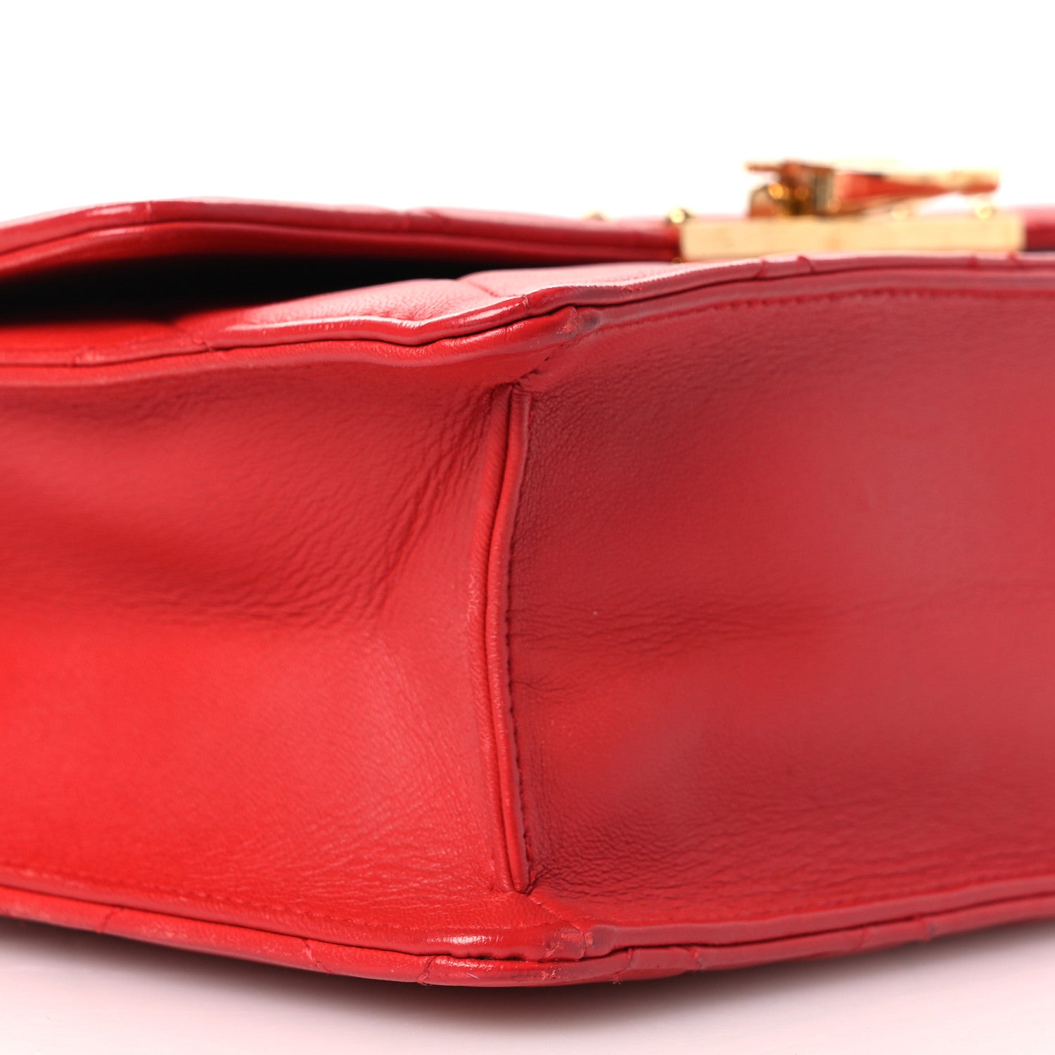 Chanel Lambskin Quilted Large Golden Class Flap Red 15 of 33
