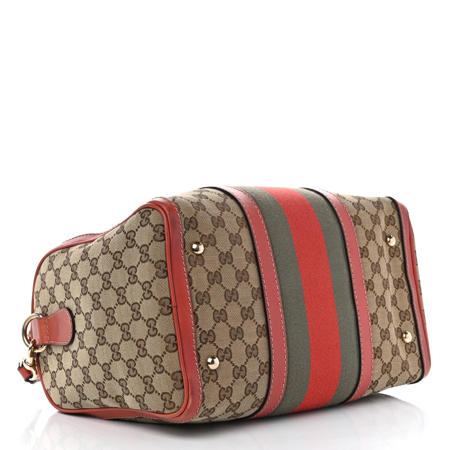 Gucci Monogram Vintage Web Medium Boston Pink 4 of 15