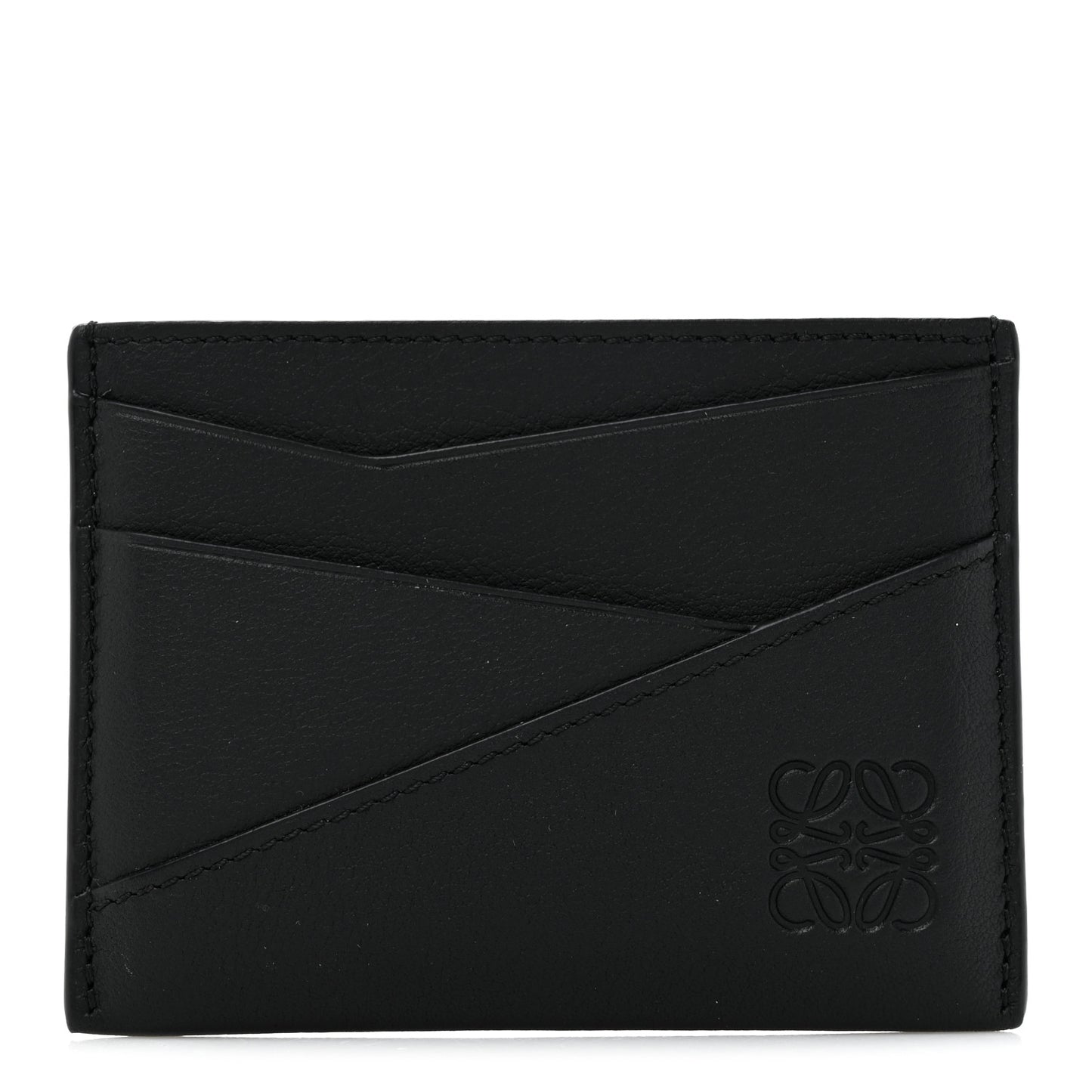 Calfskin Puzzle Card Holder Black