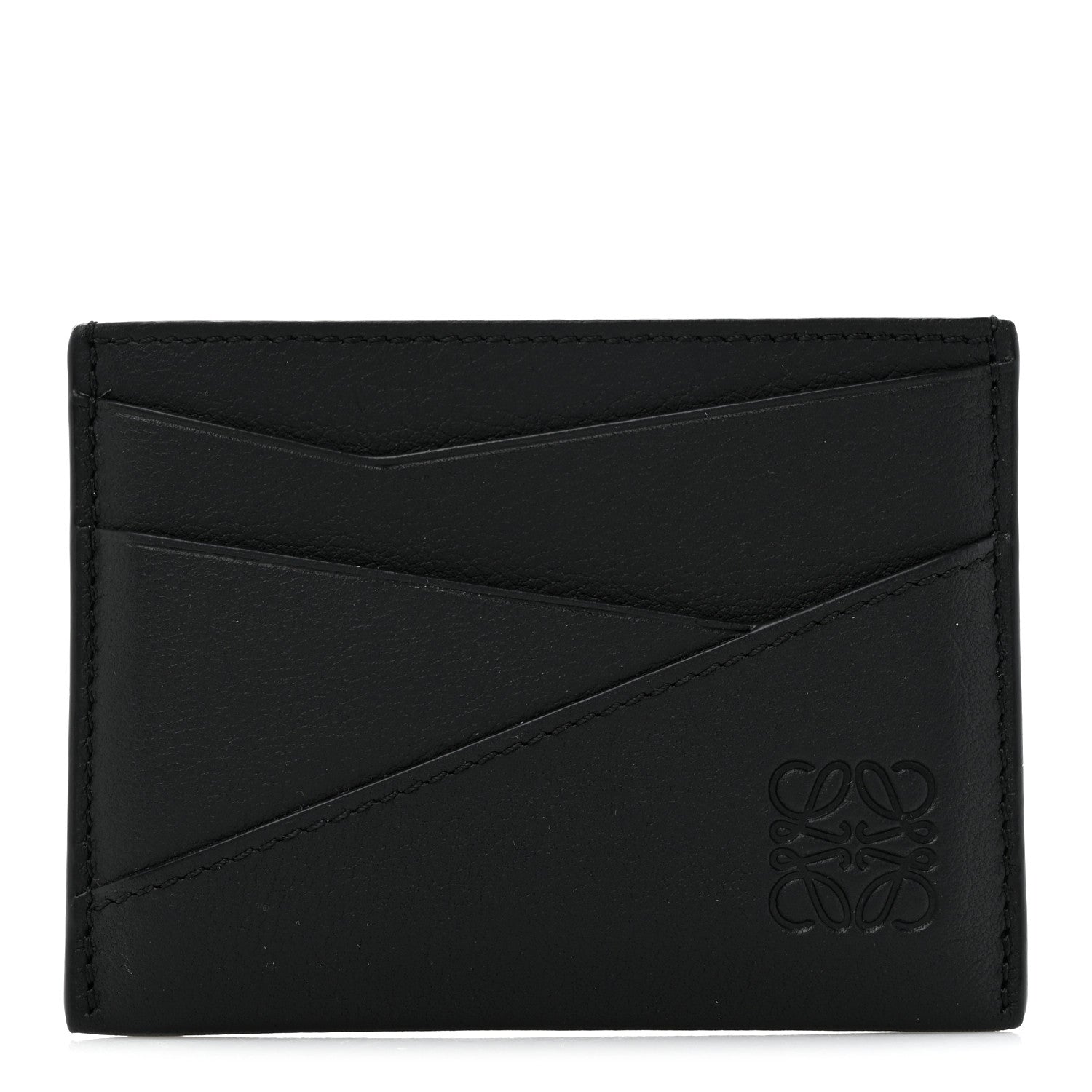Loewe Calfskin Puzzle Card Holder Black 1 of 8
