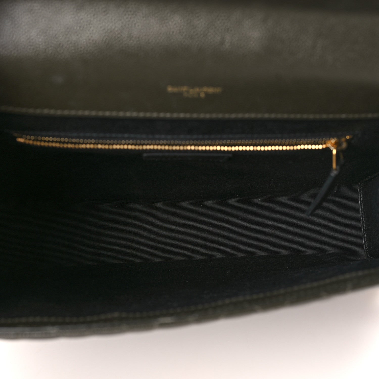 Saint Laurent Grain De Poudre Textured Mixed Matelasse Large Triquilt Monogram Satchel Dark Tea 5 of 9