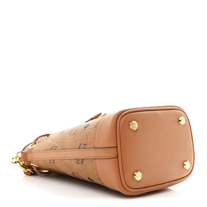 MCM Visetos Mini Dessau Drawstring Bucket Bag Cognac 4 of 9