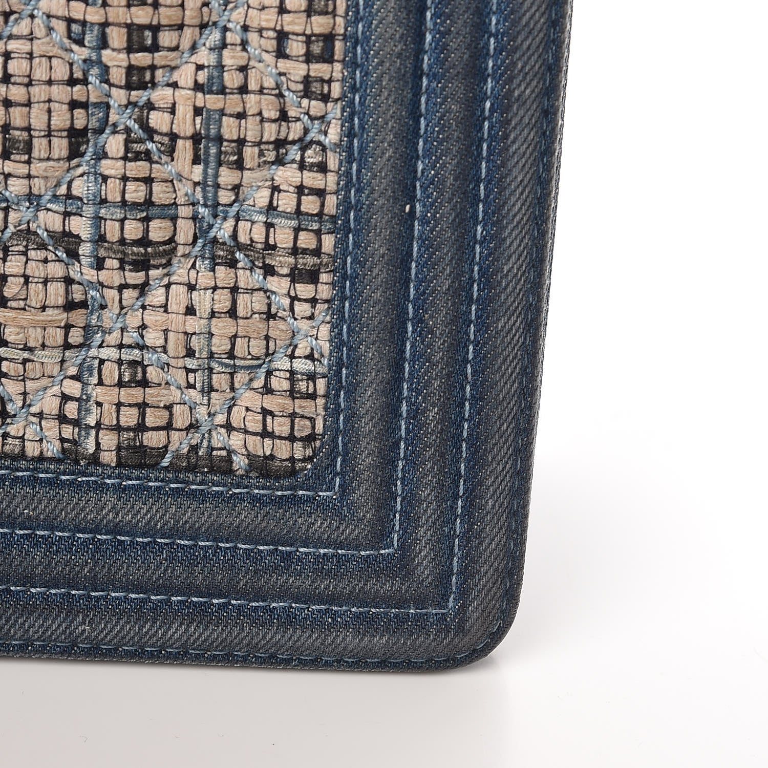Chanel Tweed Denim Medium Boy Flap Dark Blue 24 of 24