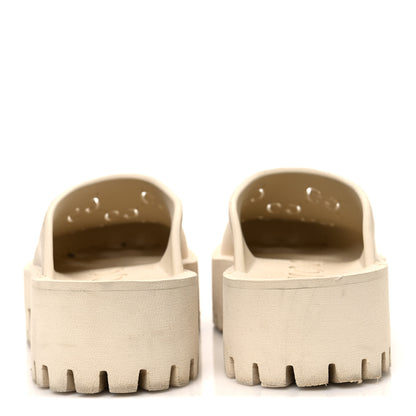 Gucci Rubber Monogram GG Go Through Platform Slide Clogs 40 Mystic White 6 of 11
