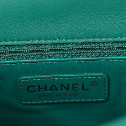 Chanel Lambskin Quilted Small Easy Carry Flap Green 6 of 13