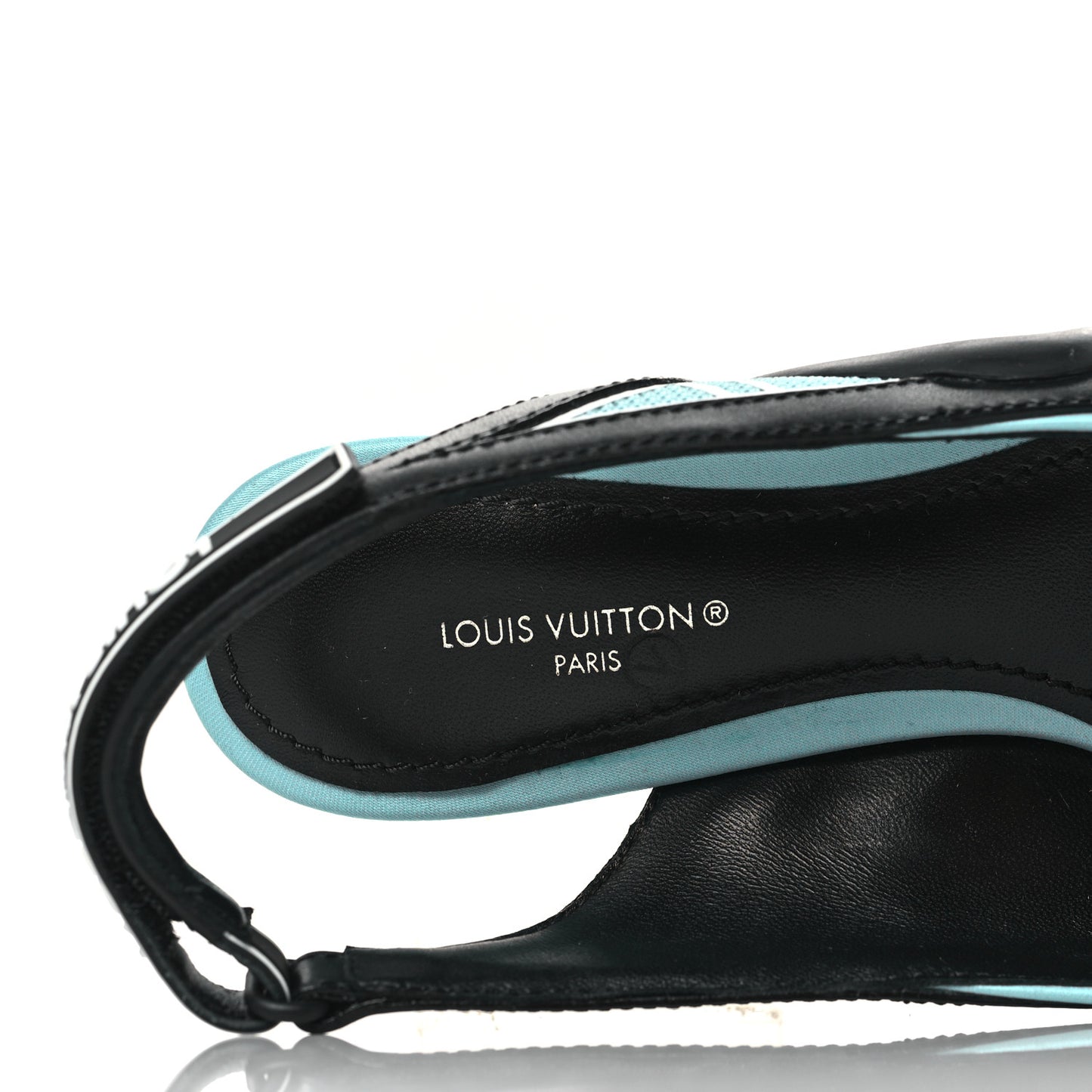 Calfskin Archlight Slingback Pumps 36 Black Blue