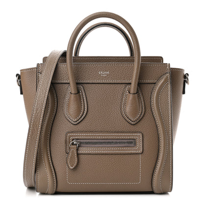 Celine Drummed Calfskin Nano Luggage Souris 1 of 14