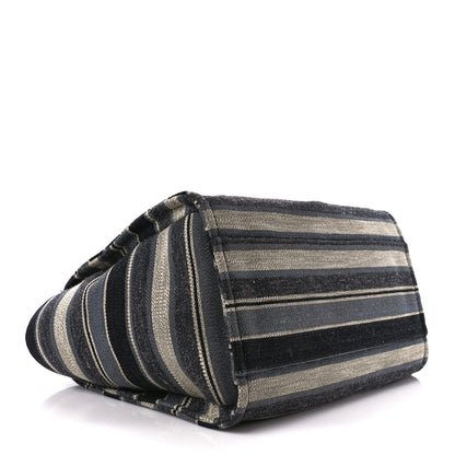 Chanel Striped Canvas Medium Deauville Tote Black 4 of 10