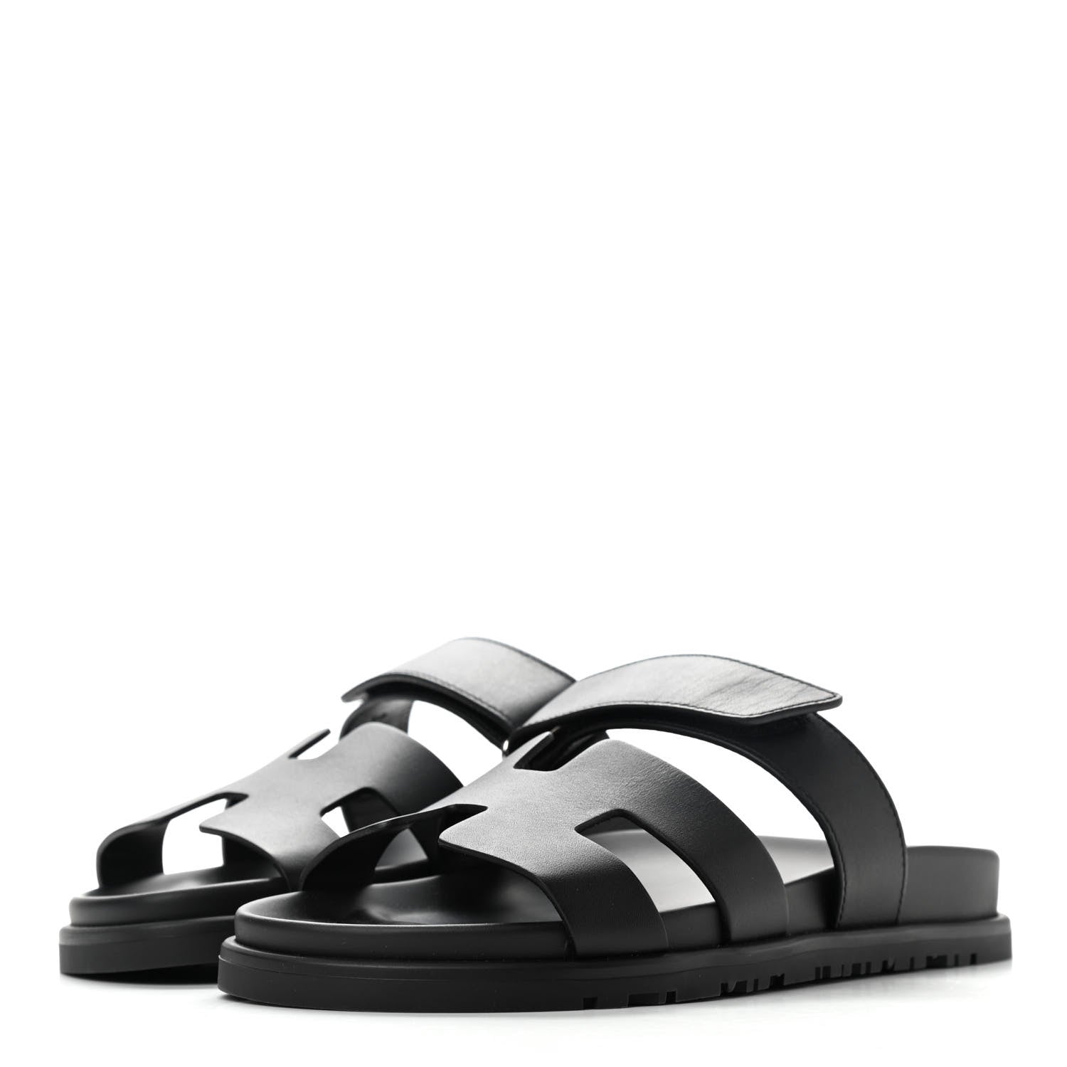 Hermes Calfskin Womens Chypre Sandals 36 Black 3 of 9