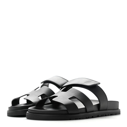 Hermes Calfskin Womens Chypre Sandals 36 Black 3 of 9