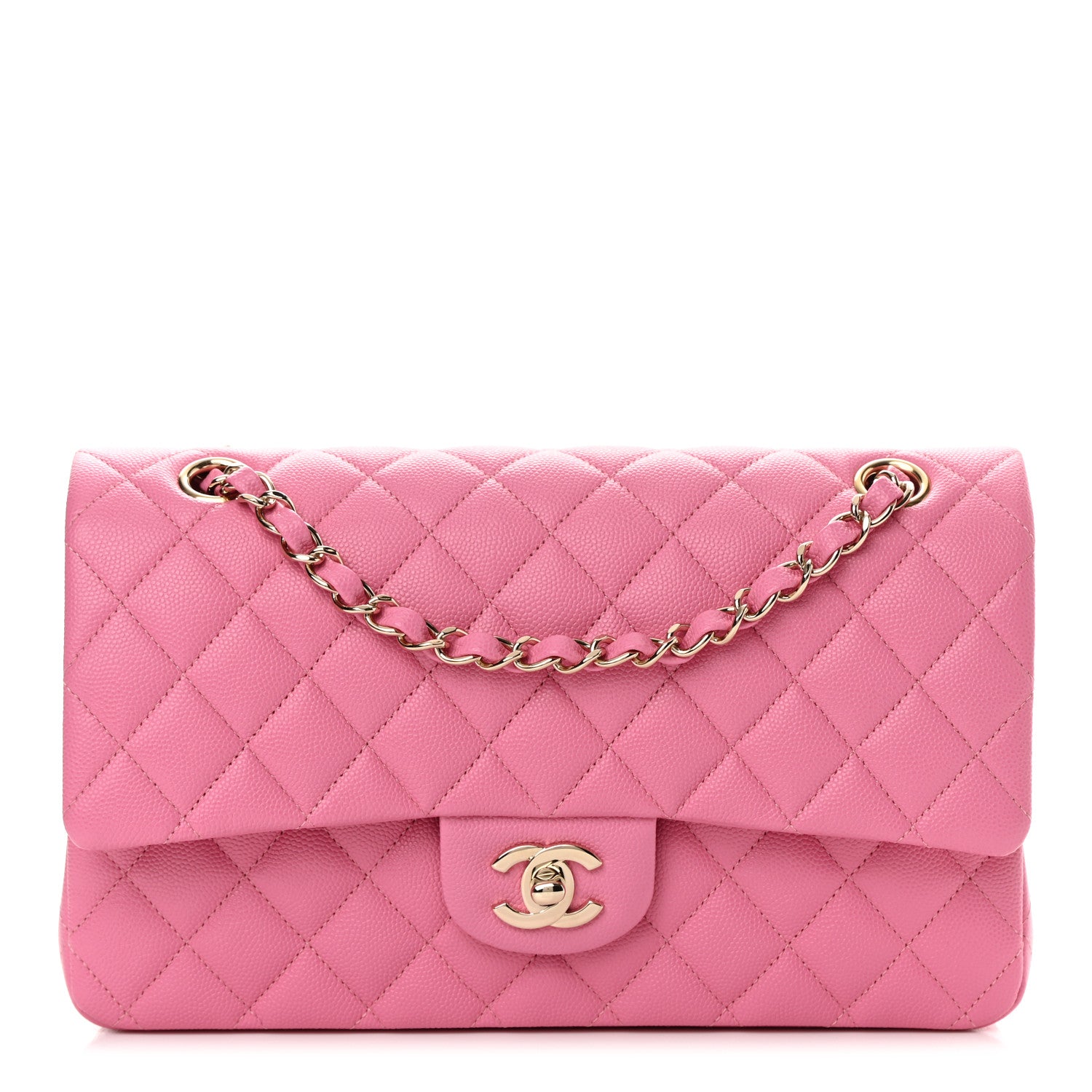 Chanel Caviar Quilted Medium Double Flap Pink 1 of 11
