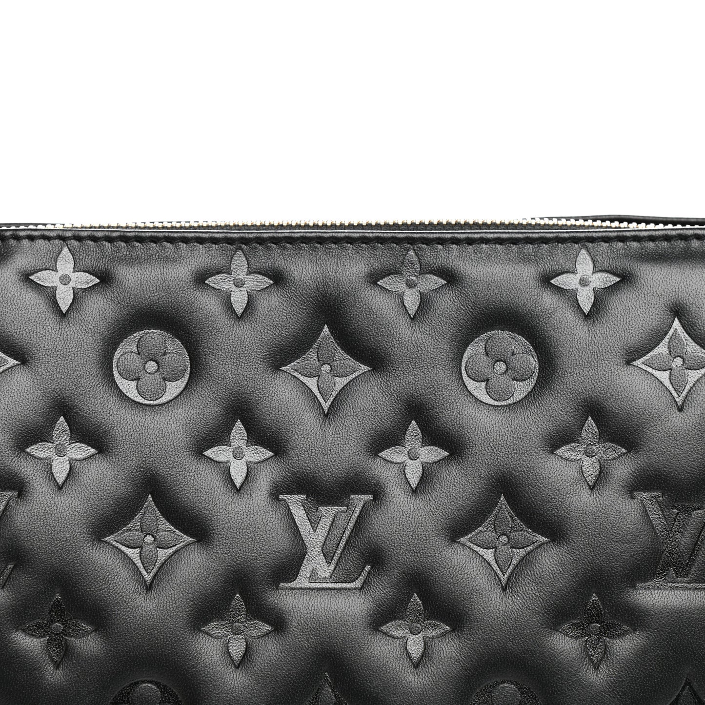 Lambskin Embossed Monogram Coussin PM Black