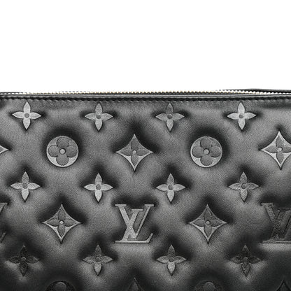 Louis Vuitton Lambskin Embossed Monogram Coussin PM Black 9 of 11
