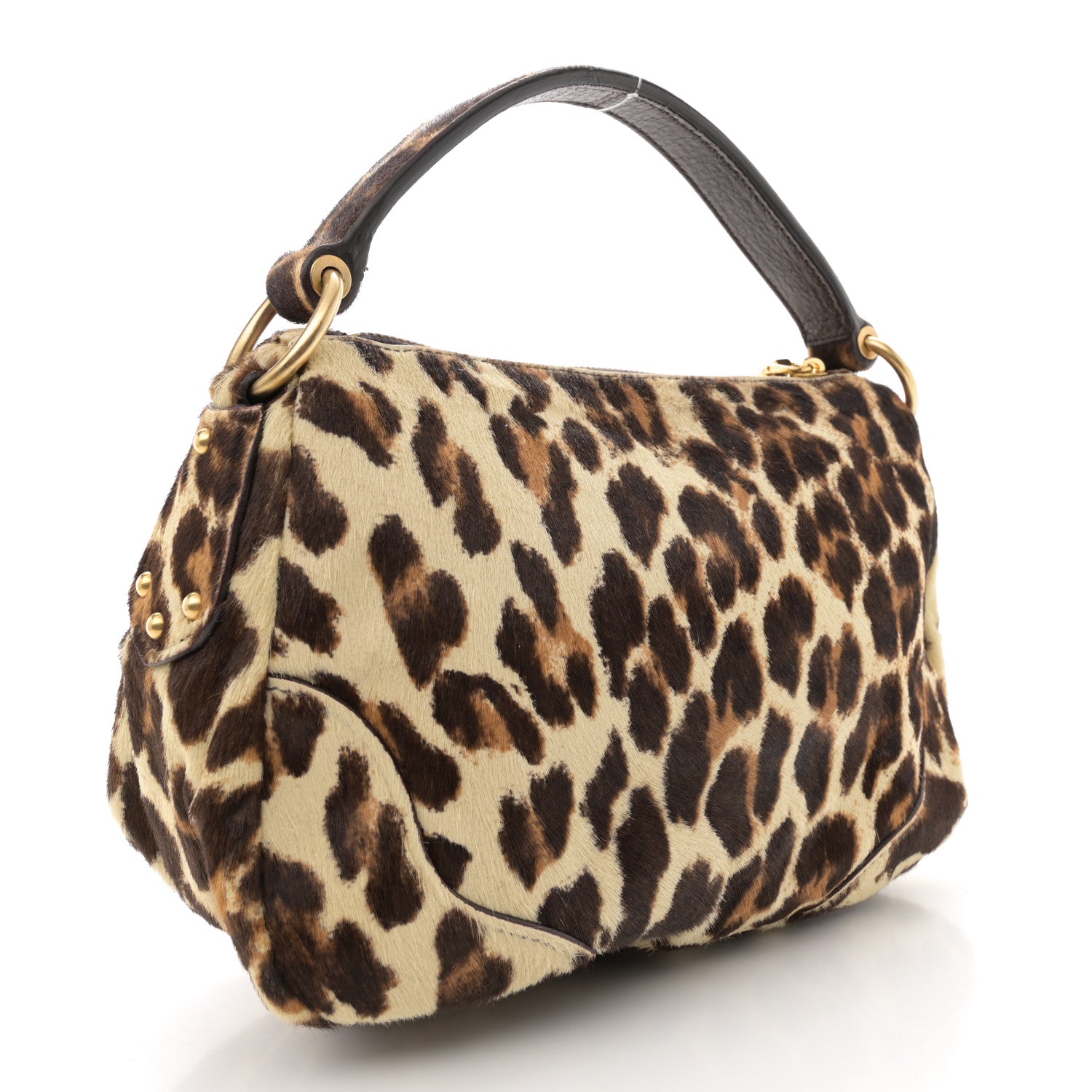 Prada Calf Hair Leopard Print Bag Avorio 3 of 13