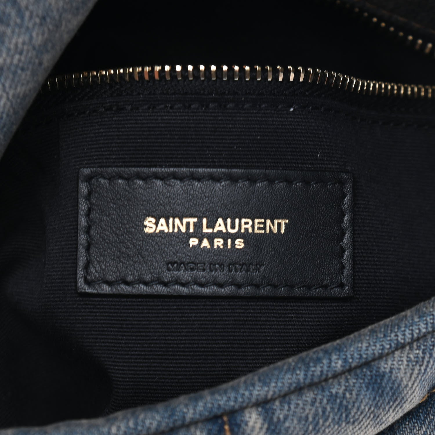 Saint Laurent Denim Quilted Toy Loulou Puffer Monogram Chain Satchel Blue Black 6 of 9