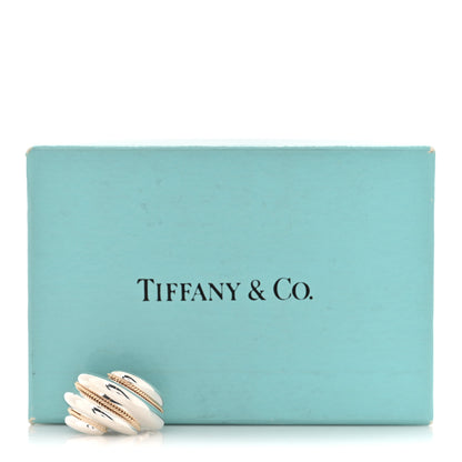 Tiffany Sterling Silver 18K Yellow Gold Wave Ring 48 4.5 5 of 5