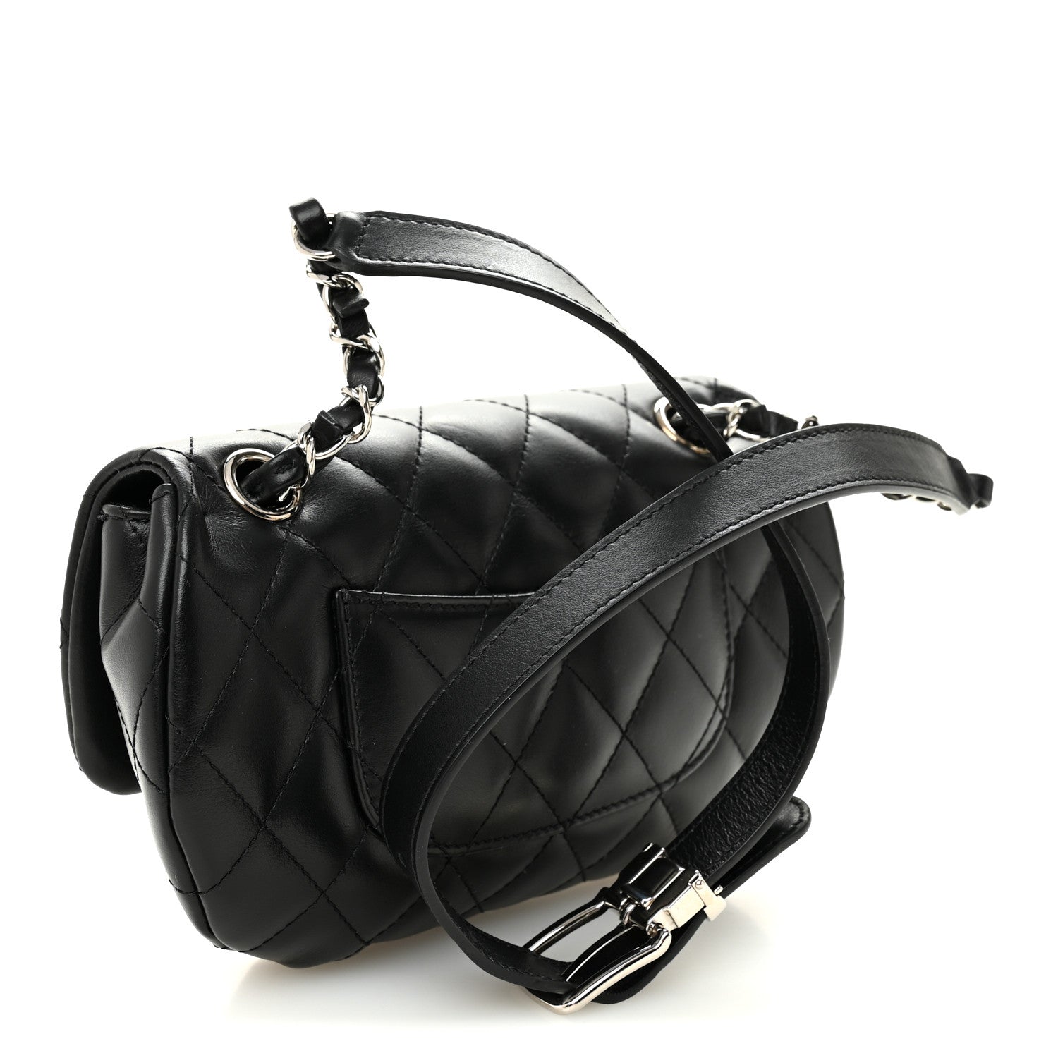 Chanel Calfskin Quilted CC Uniform Flap Belt Bag Black 3 of 11