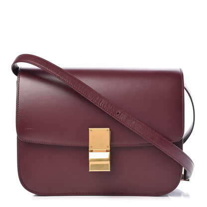 Celine Box Calfskin Medium Classic Box Flap Bag Burgundy 1 of 11