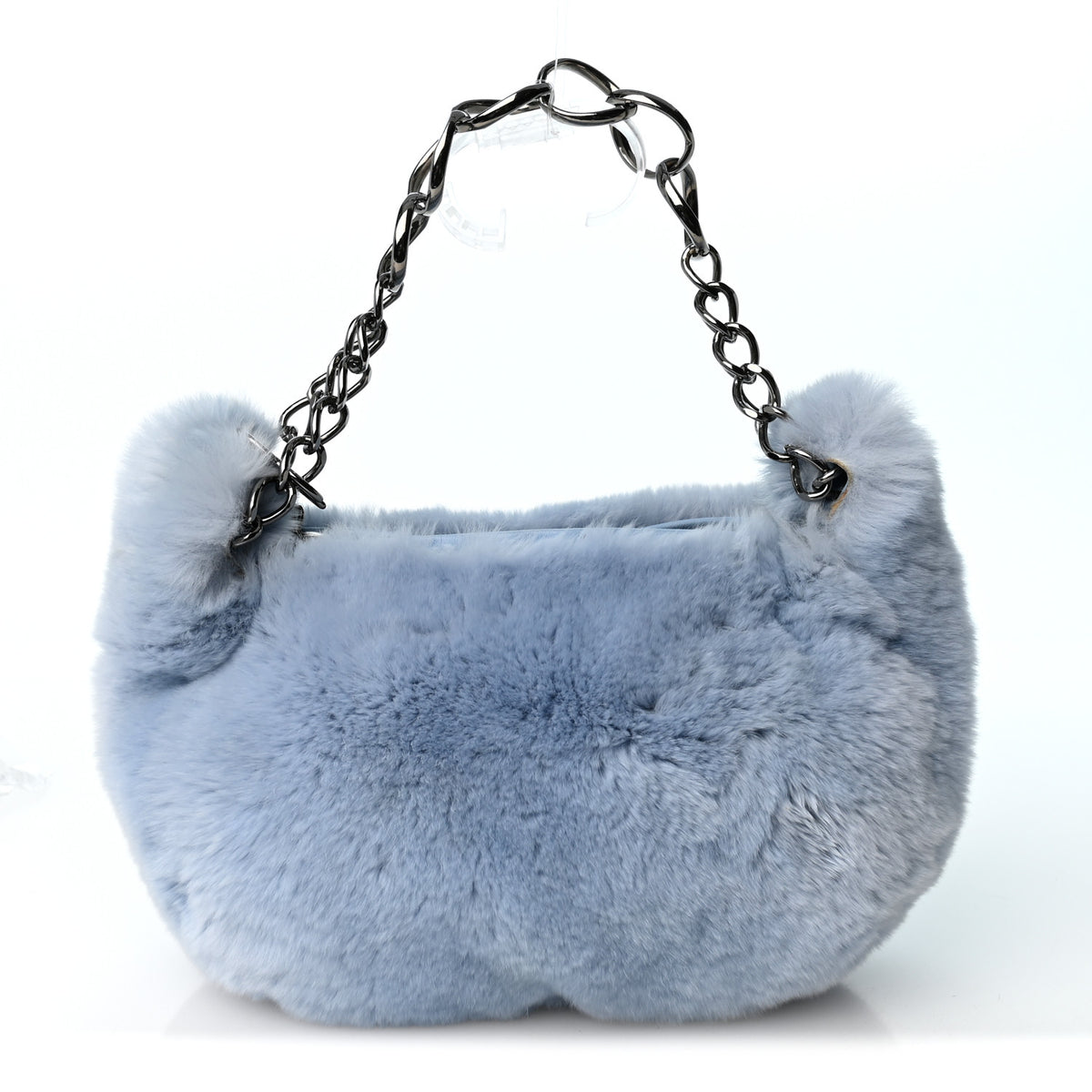 Chanel Lapin Rabbit Fur Lambskin Shoulder Bag Blue 1 of 10