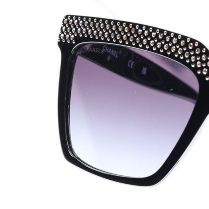 Chanel Acetate Strass Rectangle Sunglasses 71539A Black 7 of 8