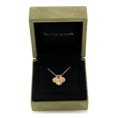 Van Cleef & Arpels 18K Yellow Gold Guilloche Vintage Alhambra Pendant Necklace 5 of 5