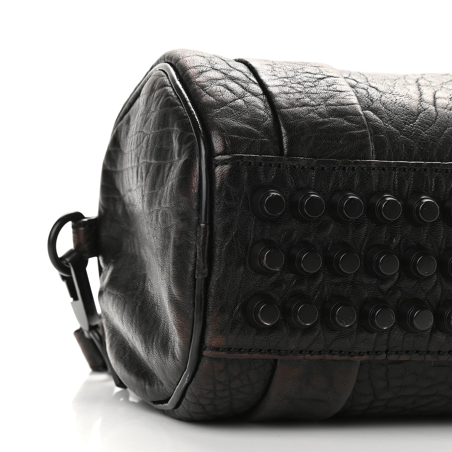 Pebbled Lambskin Mini Rockie Black Matte Bronze Black Hardware