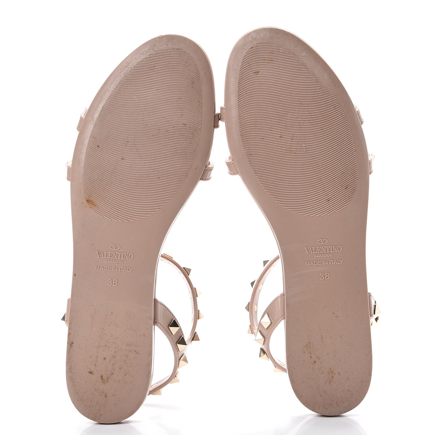 Valentino Garavani PVC Jelly Rockstud Caged Sandals 38 Poudre 5 of 14