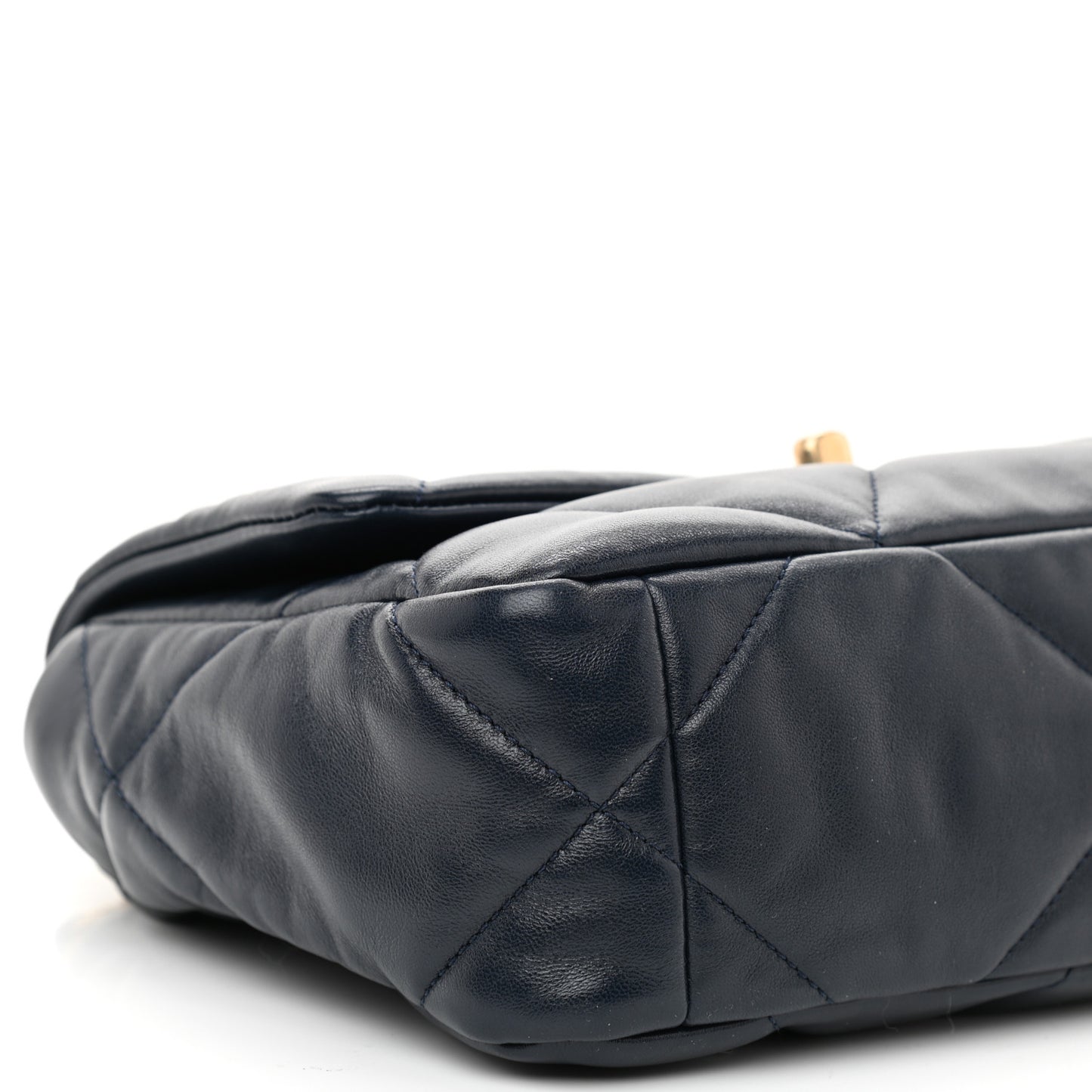 Goatskin Quilted Medium Chanel 19 Flap Navy Blue