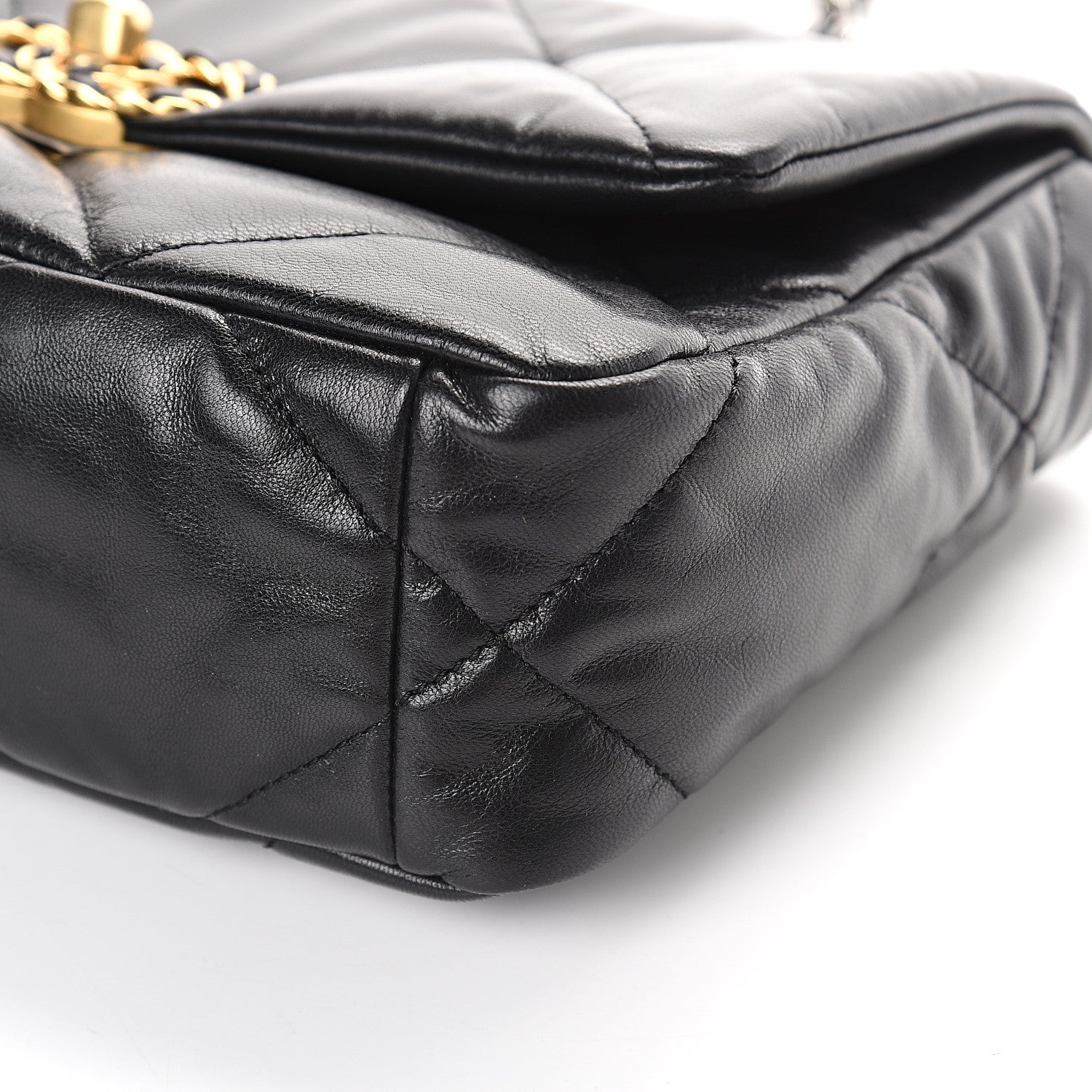 Chanel Goatskin Quilted Medium 19 Flap Black 8 of 9