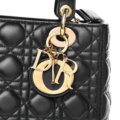 Christian Dior Lambskin Cannage Medium Lady Dior Black 10 of 10