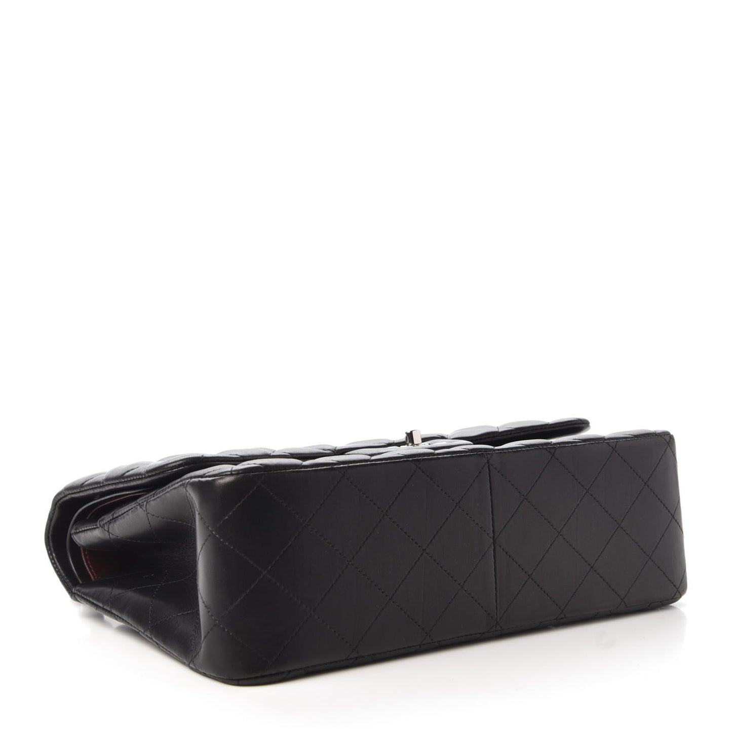 Lambskin Quilted Jumbo Double Flap Black